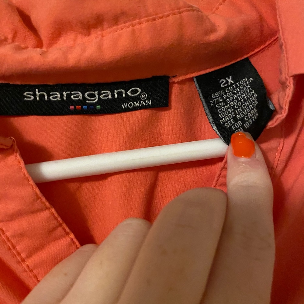 orange button down - Picture 2 of 2